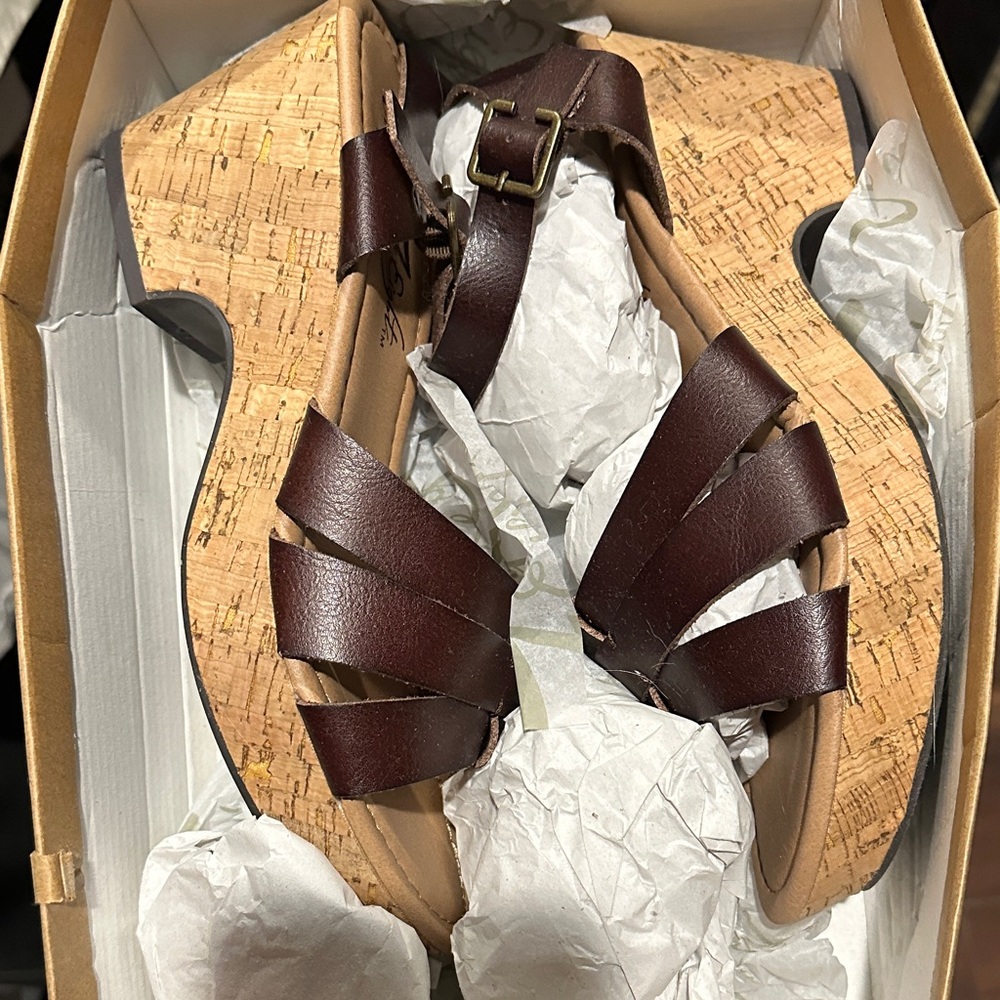 Elegant Dark Brown Wedge Sandals